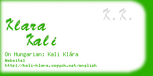 klara kali business card